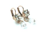 Mariana Earrings Dangling Square & Tear Drop Clear Crystal Swarovski On A Clear Day Sweet Summer Coll. - Image 3