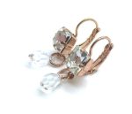 Mariana Earrings Dangling Square & Tear Drop Clear Crystal Swarovski On A Clear Day Sweet Summer Coll. - Image 2