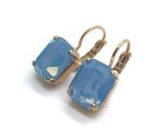 Mariana Earrings Rectangular Blue Opal Austrian Crystals My Treasures Coll. - Image 2