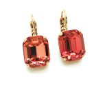 Mariana Earrings Glamorous Rectangular Apricot Crystal Swarovski My Treasures Coll. - Image 3
