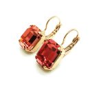 Mariana Earrings Glamorous Rectangular Apricot Crystal Swarovski My Treasures Coll.