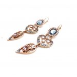 Mariana Earrings Drop Pink & Sapphire Austrian Crystals California Dreaming Songbook Coll. - Image 2