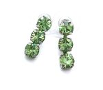 Mariana Earrings Triple Tier Strand Peridot Crystal Swarovski My Treasures Coll.