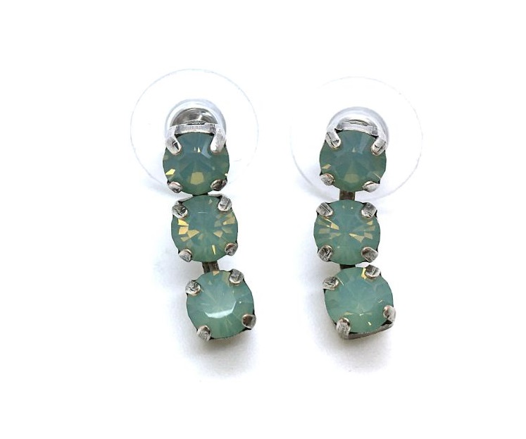 E-1425-1-390390-SP2 (2) Mariana Earrings Fashionable Triple Tier Strand Austrian Crystals My Treasures Coll. - Image 1