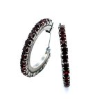 Earrings By Mariana Woman Charming Hoop Siam Swarovski Crystals