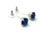 Earrings By Mariana Woman Studs Timeless Round Capri Blue Swarovski Crystals - Image 3
