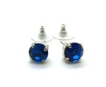 Earrings By Mariana Woman Studs Timeless Round Capri Blue Swarovski Crystals
