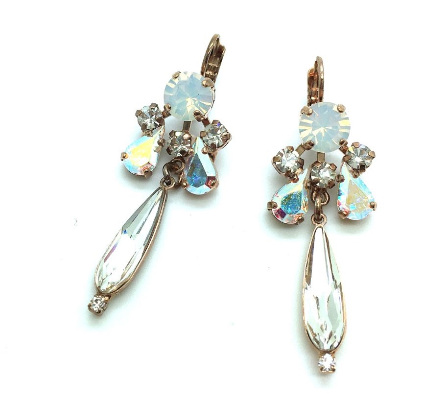 E-1474-6-001-RG6 (2) Mariana Earrings Glitzy Chandelier Clear Crystal Swarovski On A Clear Day Sweet Summer Coll. - Image 1