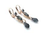 Earrings By Mariana Woman Triple Drop Black Swarovski Crystals - Image 3