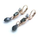 Earrings By Mariana Woman Triple Drop Black Swarovski Crystals - Image 2