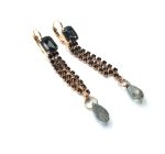 Mariana Earrings Sophisticated Dangling Jet Black Crystal Swarovski Black Velvet Songbook Coll. - Image 3