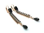 Mariana Earrings Elegant Dangling Jet Black & Turquoise Crystal Swarovski My Treasures Coll. - Image 3