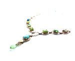 Mariana Necklace Beautiful Turquoise Mineral & Green, Blue Swarovski Crystals Caprioska Cocktail Hour Coll. - Image 2