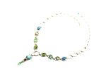 Mariana Necklace Beautiful Turquoise Mineral & Green, Blue Swarovski Crystals Caprioska Cocktail Hour Coll.