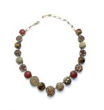 Necklace By Mariana Marrakech Coll. Classic  Epidote, Tiger Eye and Ckine Agate Minerals - Image 3