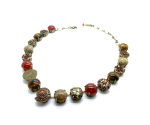 Necklace By Mariana Marrakech Coll. Classic  Epidote, Tiger Eye and Ckine Agate Minerals