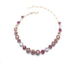 Mariana Necklace Flower Shape Pink & Lavender Austrian Crystals "Pretty In Pink" Coll. - Image 2