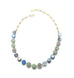 Necklace By Mariana Woman Perfect Light Blue and Opaque Swarovski Crystals