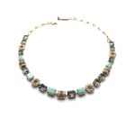 Mariana Necklace Flowers & Emerald Shape Turquoise and Black Diamond Swarovski Crystals My Treasures Coll. - Image 2