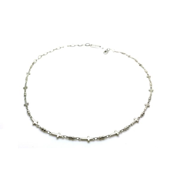 Mariana Women's Cross Necklace Rhodium Plated Crystal 21" Chain