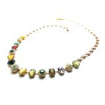 Mariana Necklace Oval & Flower Yellow & Brown Swarovski Crystal Goldfinger Coll. - Image 2