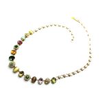 Mariana Necklace Oval & Flower Yellow & Brown Swarovski Crystal Goldfinger Coll. - Image 3