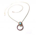 Mariana Necklace Turquoise Mineral & Purple Circle Crystal Swarovski Masai Africa coll.