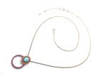 Mariana Necklace Turquoise Mineral & Purple Circle Crystal Swarovski Masai Africa coll. - Image 2