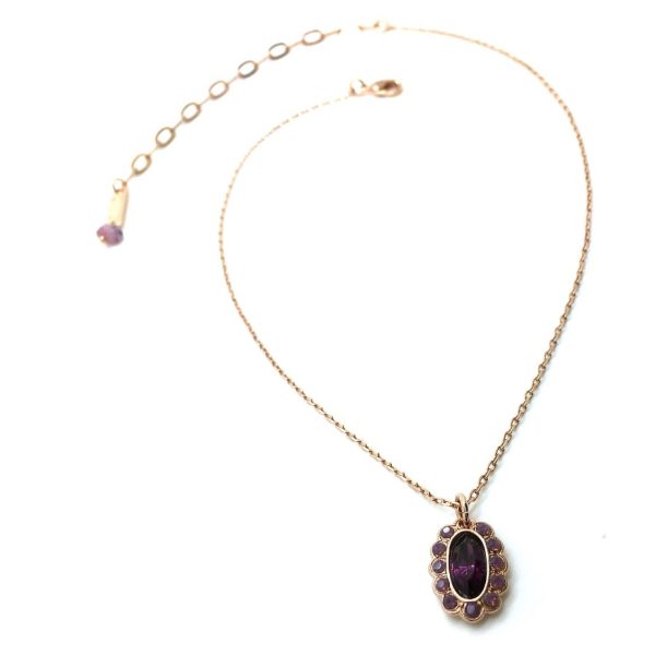 Mariana Necklace Purple Oval Flower Shape Swarovski Crystals Bohemian Rhapsody Songbook Coll.