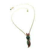 Mariana Necklace Bunny Leaf Shape Pendant Colorful Austrian Crystals Poppy East Meets West Coll. - Image 2
