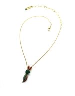 Mariana Necklace Bunny Leaf Shape Pendant Colorful Austrian Crystals Poppy East Meets West Coll. - Image 3