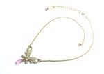 Mariana Necklace Butterfly Shape with Tear Drop Austrian Crystal Levander Botanica Coll. - Image 2