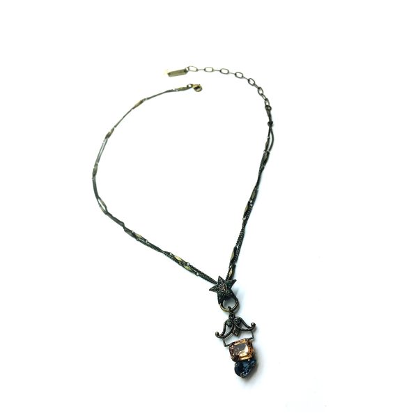 Mariana Necklace Pendant Elegant Blue & Topaz Star Swarovski Crystals My Treasures Coll.