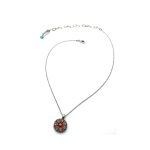 Necklace Pendant By Mariana Woman Guardian Angel Orange Hyacinth Swarovski Crystals - Image 3