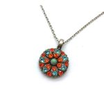 Necklace Pendant By Mariana Woman Guardian Angel Orange Hyacinth Swarovski Crystals