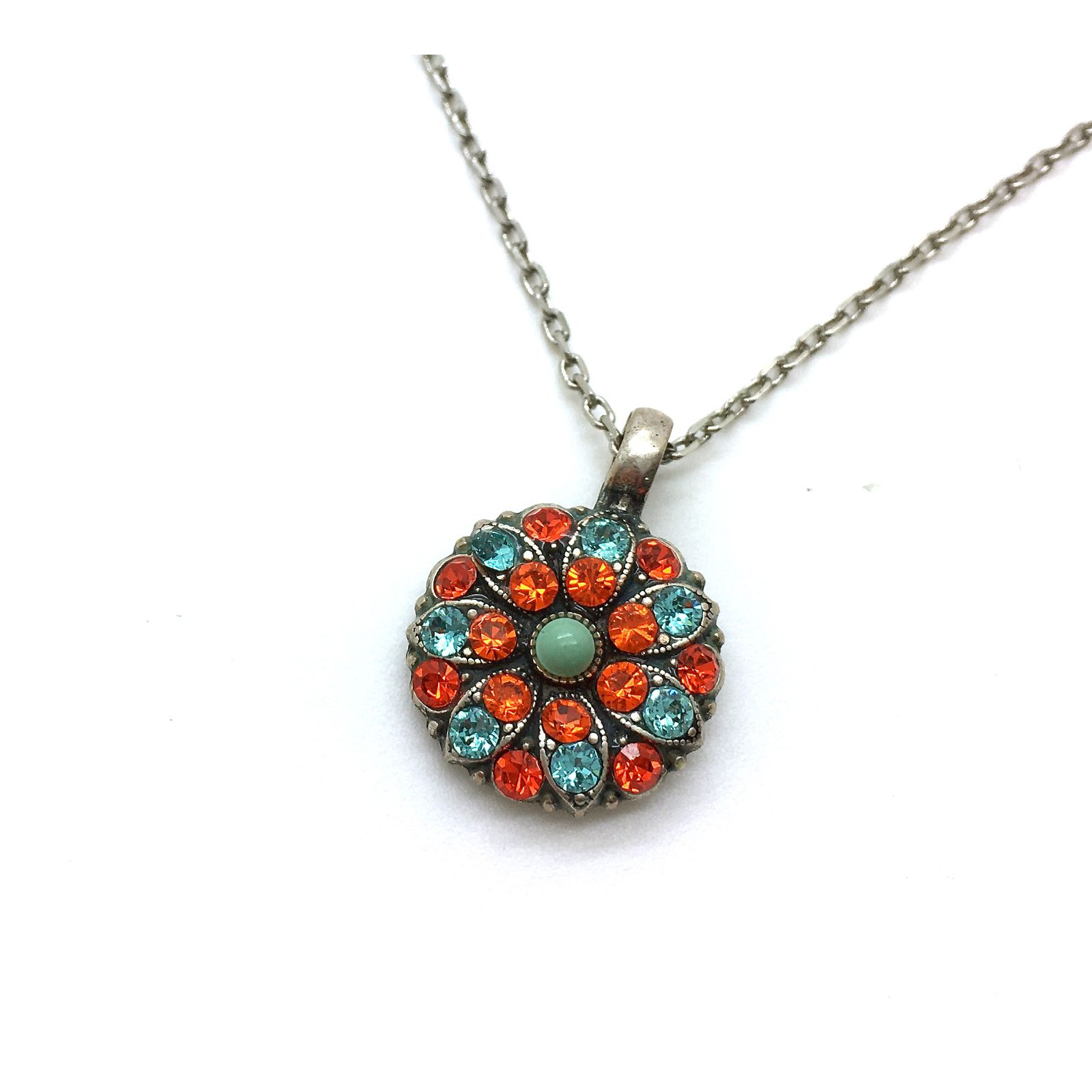N-5212-1079-SP (3) Necklace Pendant By Mariana Woman Guardian Angel Orange Hyacinth Swarovski Crystals - Image 1