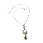 Mariana Necklace Tear Drop & Brilliant Faceted Crystal Swarovski Pendant On A Clear Day Sweet Summer Coll.