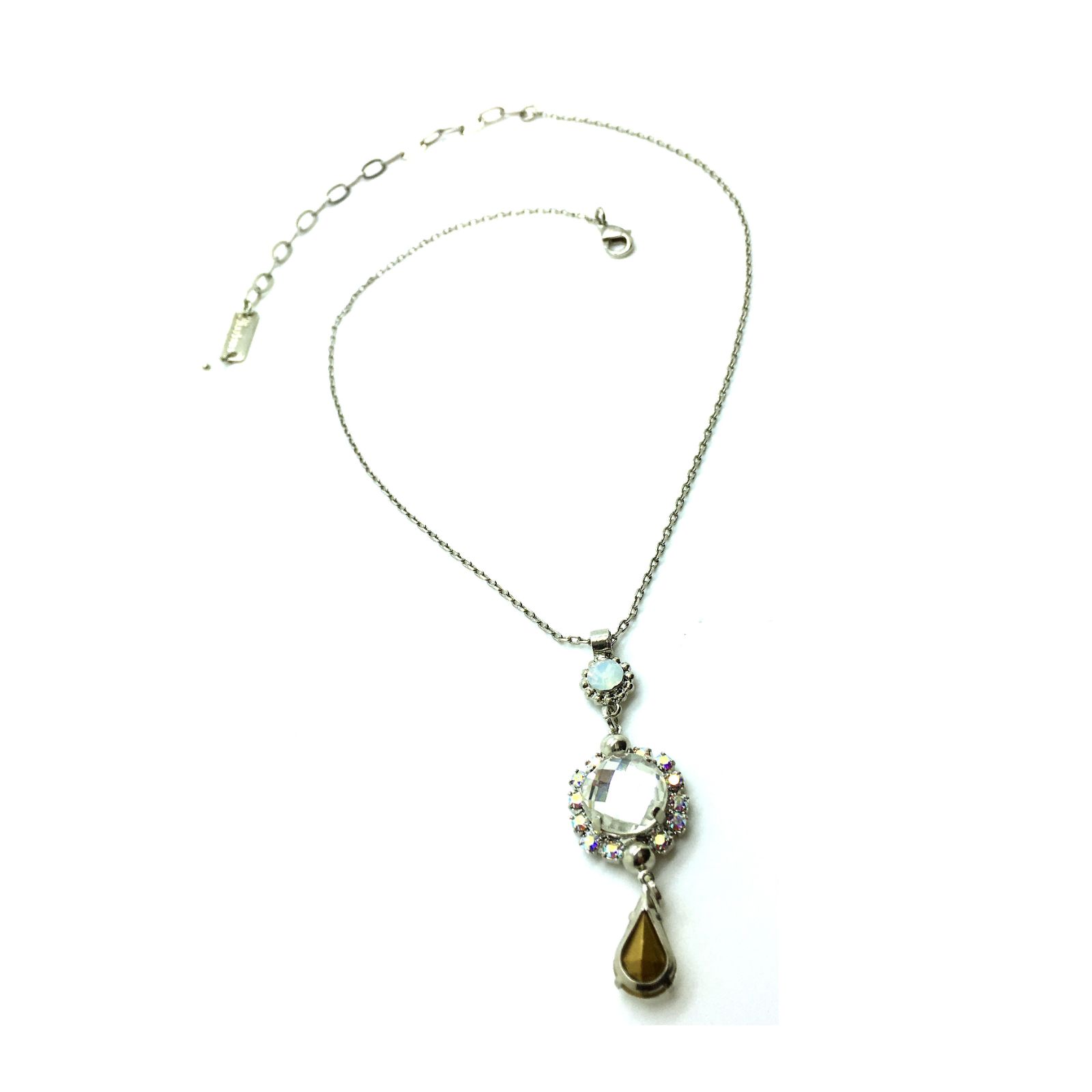 N-5219-2-001-RO (1) Mariana Necklace Tear Drop & Brilliant Faceted Crystal Swarovski Pendant On A Clear Day Sweet Summer Coll. - Image 1