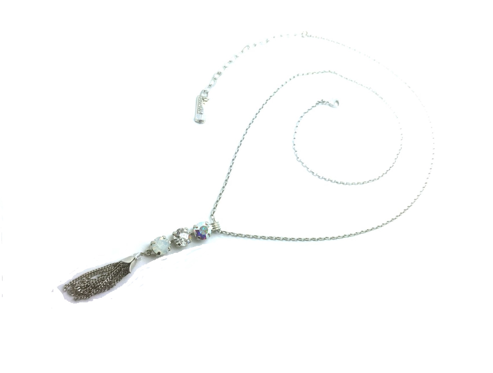 N-5252-1-001-RO (2) Mariana Necklace Triple Tier Strand Austrian Crystals with Tassel On A Clear Day Sweet Summer Coll. - Image 1