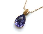 Necklace Pendant By Mariana Woman Pair Shape Tanzanite Swarovski Crystals-RG