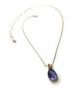 Necklace Pendant By Mariana Woman Pair Shape Tanzanite Swarovski Crystals-RG - Image 2