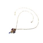 Necklace Pendant By Mariana Woman Clover Amethyst and Topaz Swarovski Crystals - Image 3