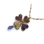 Necklace Pendant By Mariana Woman Clover Amethyst and Topaz Swarovski Crystals - Image 2