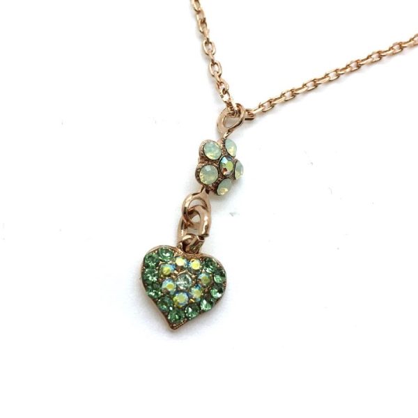 Mariana Necklace Charming Flower & Heart Shape Pendant Austrian Crystals Spring 2019 Coll.