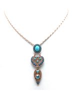 Mariana Pendant Drop Turquoise Mineral & Blue Crystals Zambezi Africa Coll. - Image 3