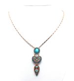 Mariana Pendant Drop Turquoise Mineral & Blue Crystals Zambezi Africa Coll.