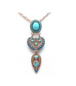 Mariana Pendant Drop Turquoise Mineral & Blue Crystals Zambezi Africa Coll. - Image 2