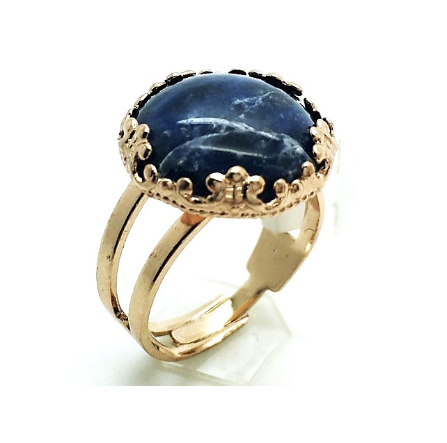 R-7220M 54 (2) Mariana Ring Sodalite Mineral Round Shape My Treasures Coll. - Image 1