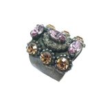 Ring By Mariana Woman Antique Design Orange and Purple Swarovski Crystals - Image 3