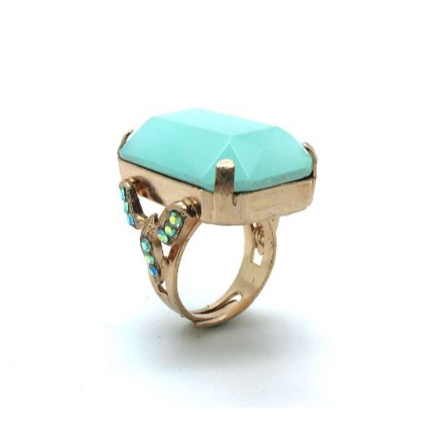 R-7878-238-RG (2) Ring By Mariana Woman Sassy Chrysolite Swarovski Crystals - Image 1